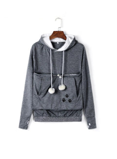 Cute Winter Hoodies with Pet Pocket for Women