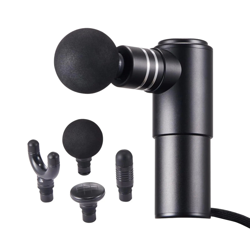 VEVOR Massage Gun Deep Tissue Percussion Mini Muscle for Athletes - with 4 Speed Levels & 4 Massage Heads 12V 2500mAh Batteries Handheld for Pain Relief Muscle Relaxation