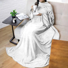 Wearable Flannel Blanket Robe with Sleeves (1pc)