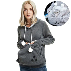 Cute Winter Hoodies with Pet Pocket for Women