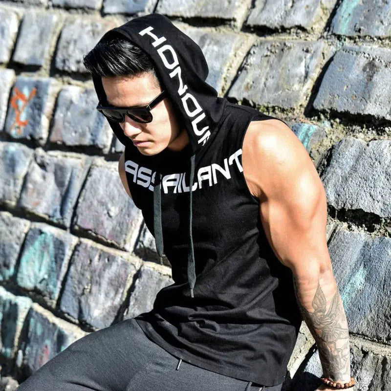 Summer Men's Loose Fitness Tank Top with Hood