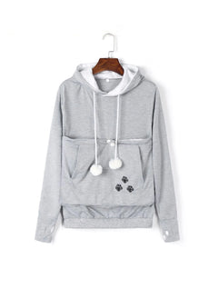 Cute Winter Hoodies with Pet Pocket for Women
