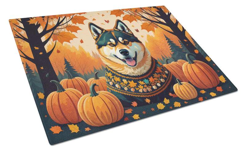 Akita Fall Glass Cutting Board