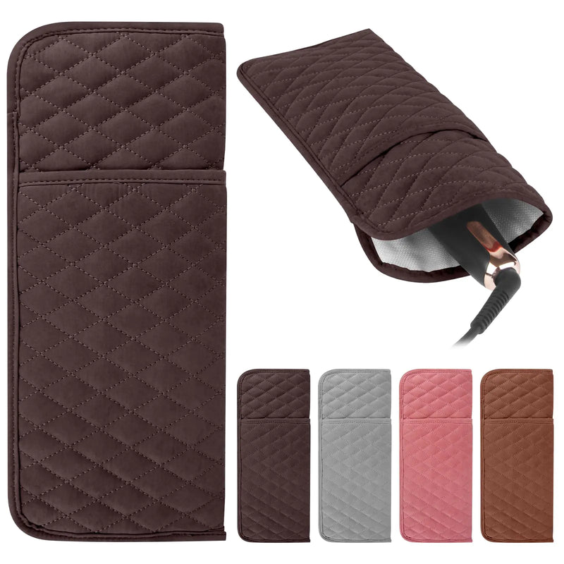 WRORUNER Heat Resistant Hair Tools Bag Portable Travel Hot Tools Holder Organizer Cover Pouch for Curling Iron Flat Iron Hair Straightener and Other Hair Styling Tools(13.8